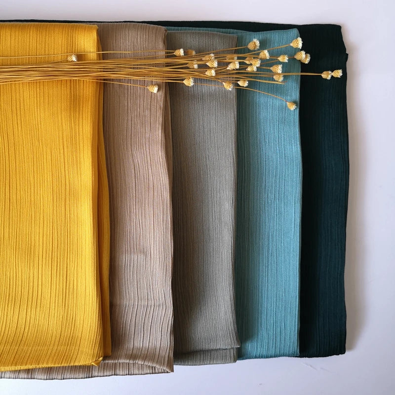 Crinkle Satin Chiffon Hijab for Women
