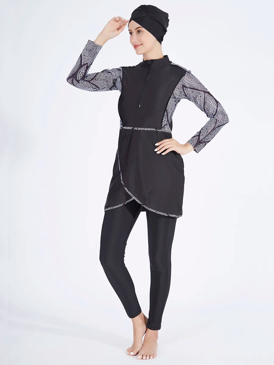 Plus Size 3PCS  Swimwear Burkini - top + pants + hijab