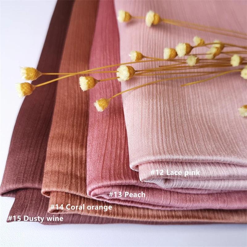 Crinkle Satin Chiffon Hijab for Women