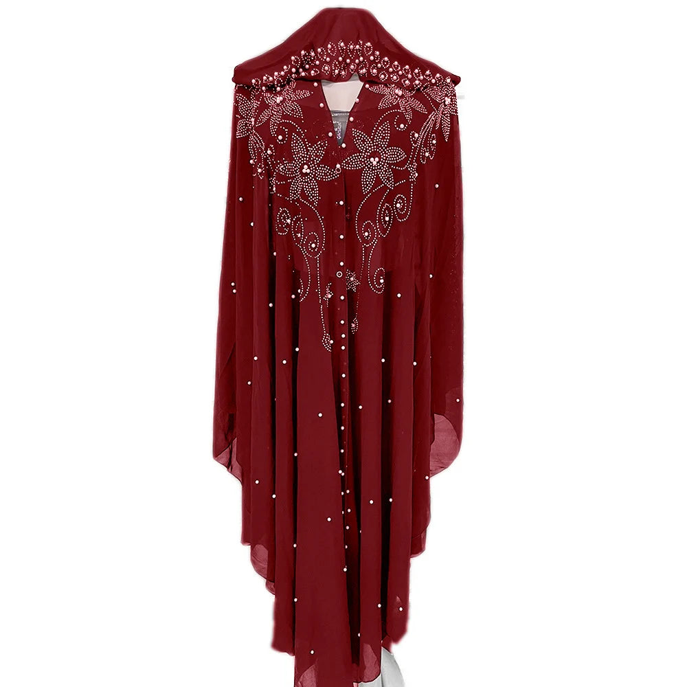 Abaya Morocco Kaftan Dubai Hooded Maxi Dress for  Women