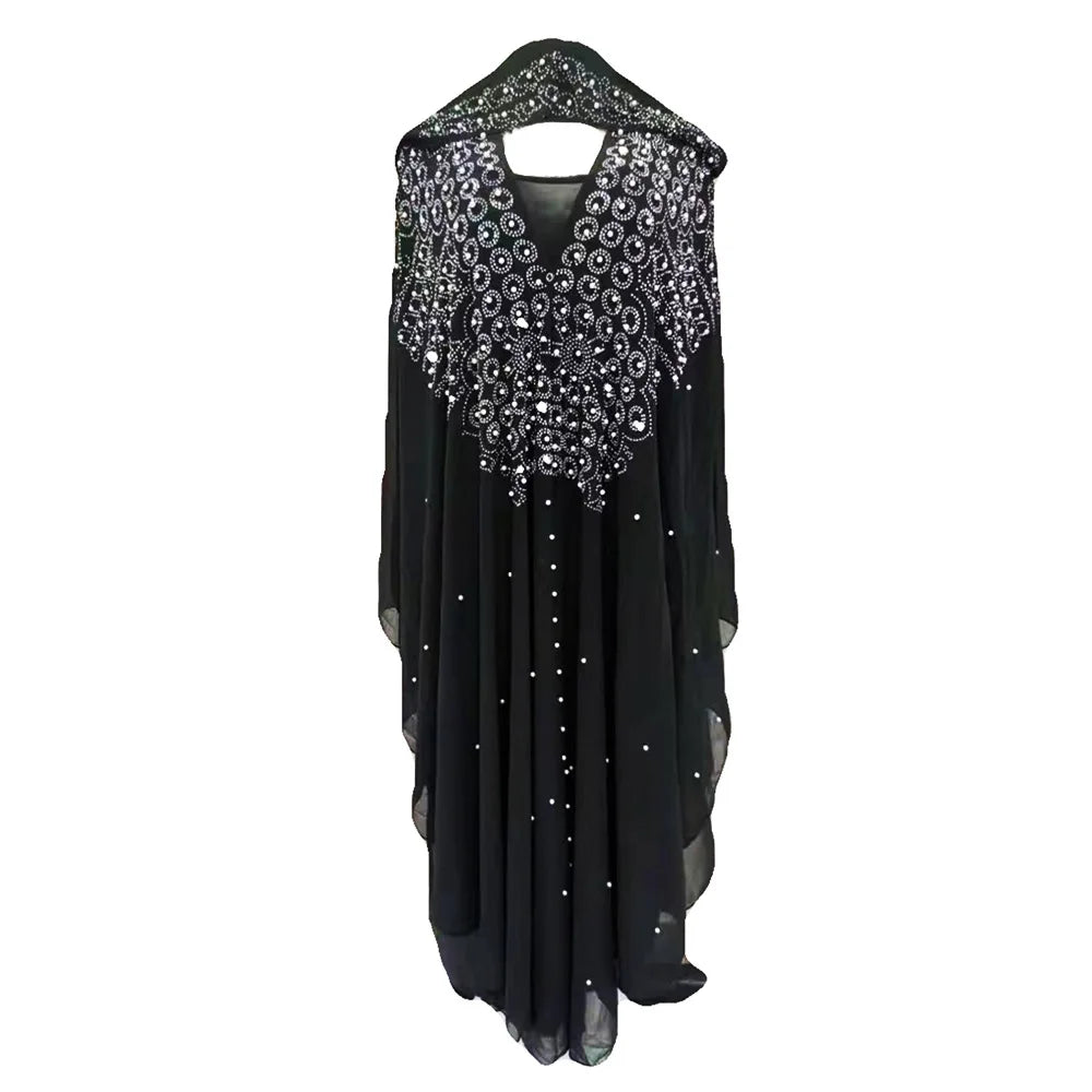 Abaya Morocco Kaftan Dubai Hooded Maxi Dress for  Women