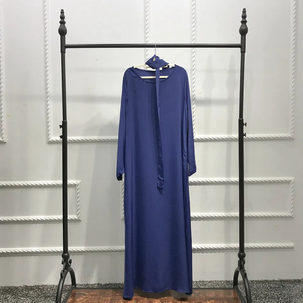 Full Length Flare Sleeve Soft Shiny Abaya for Women