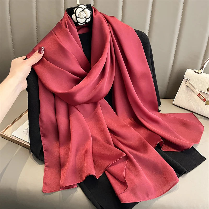 Elegant Silk Scarf Pashmina Hijab Shawls for Women