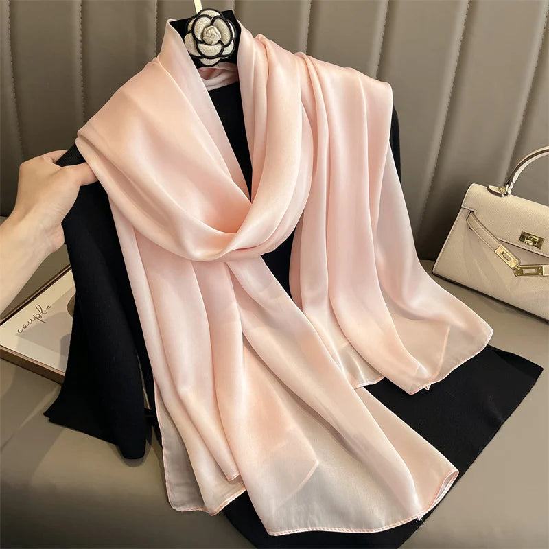 Elegant Silk Scarf Pashmina Hijab Shawls for Women
