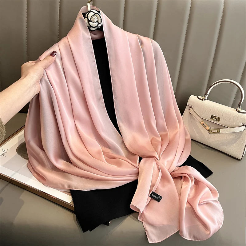 Elegant Silk Scarf Pashmina Hijab Shawls for Women