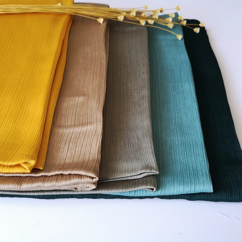 Crinkle Satin Chiffon Hijab for Women