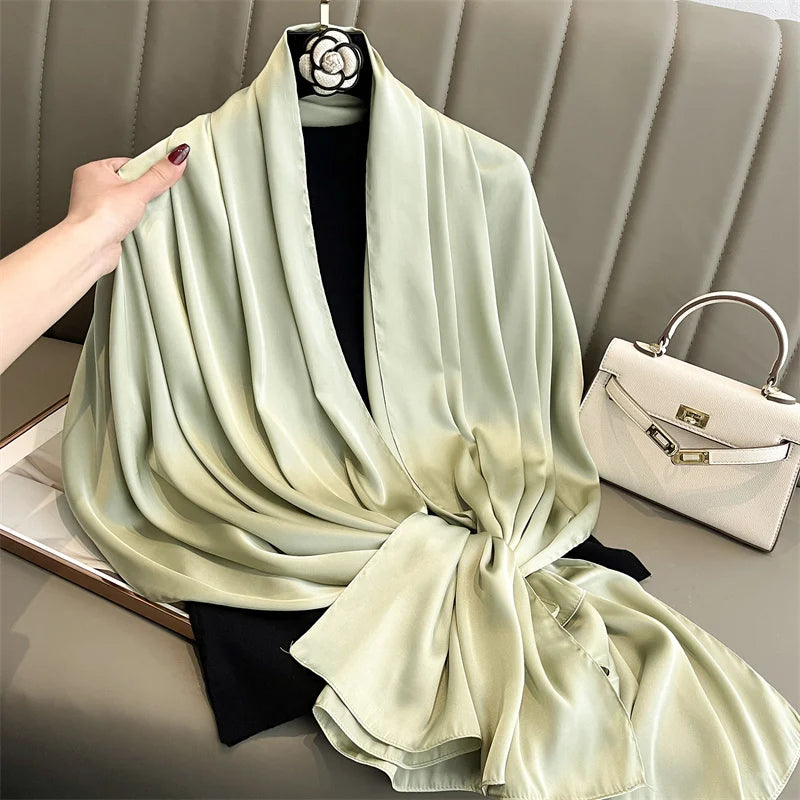 Elegant Silk Scarf Pashmina Hijab Shawls for Women