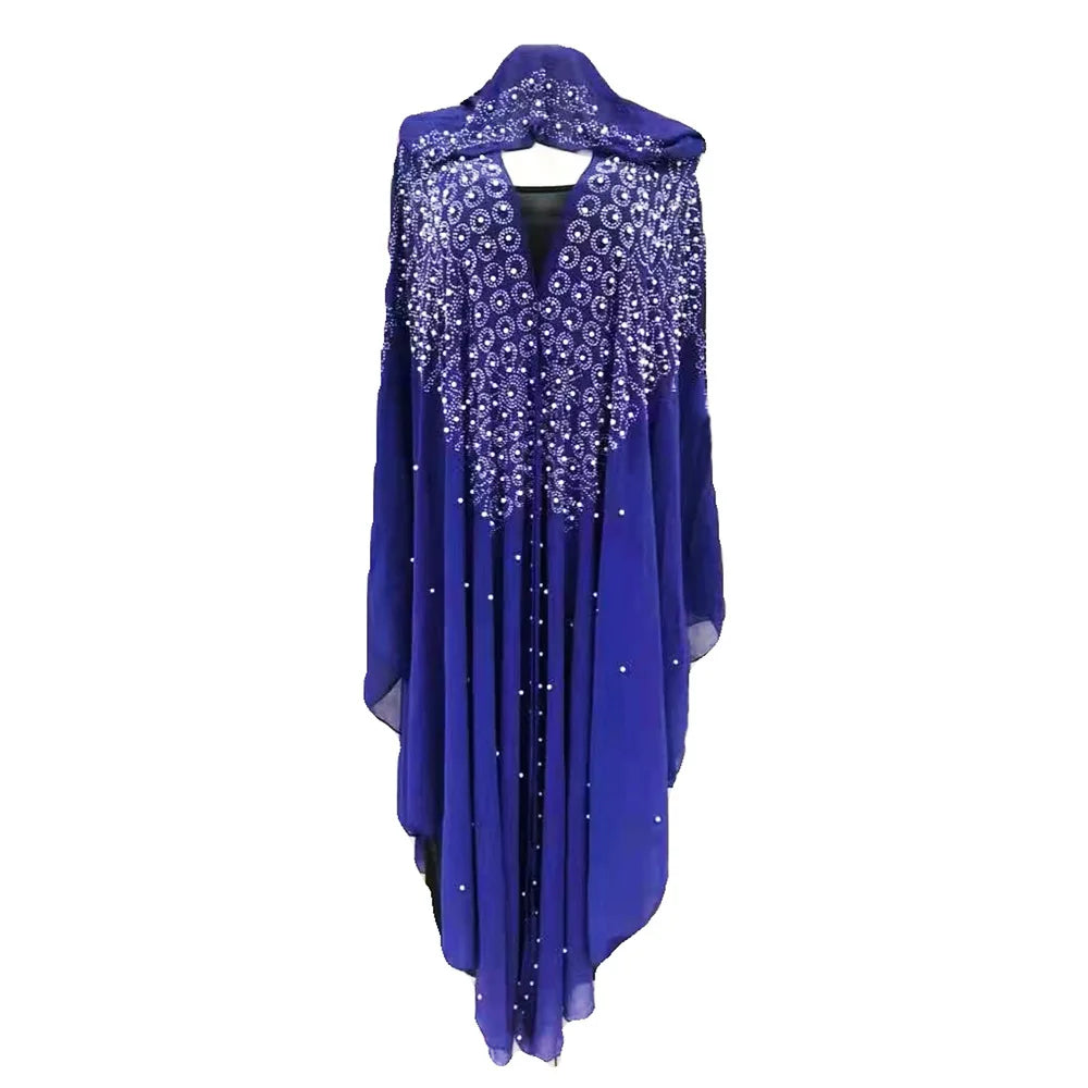 Abaya Morocco Kaftan Dubai Hooded Maxi Dress for  Women