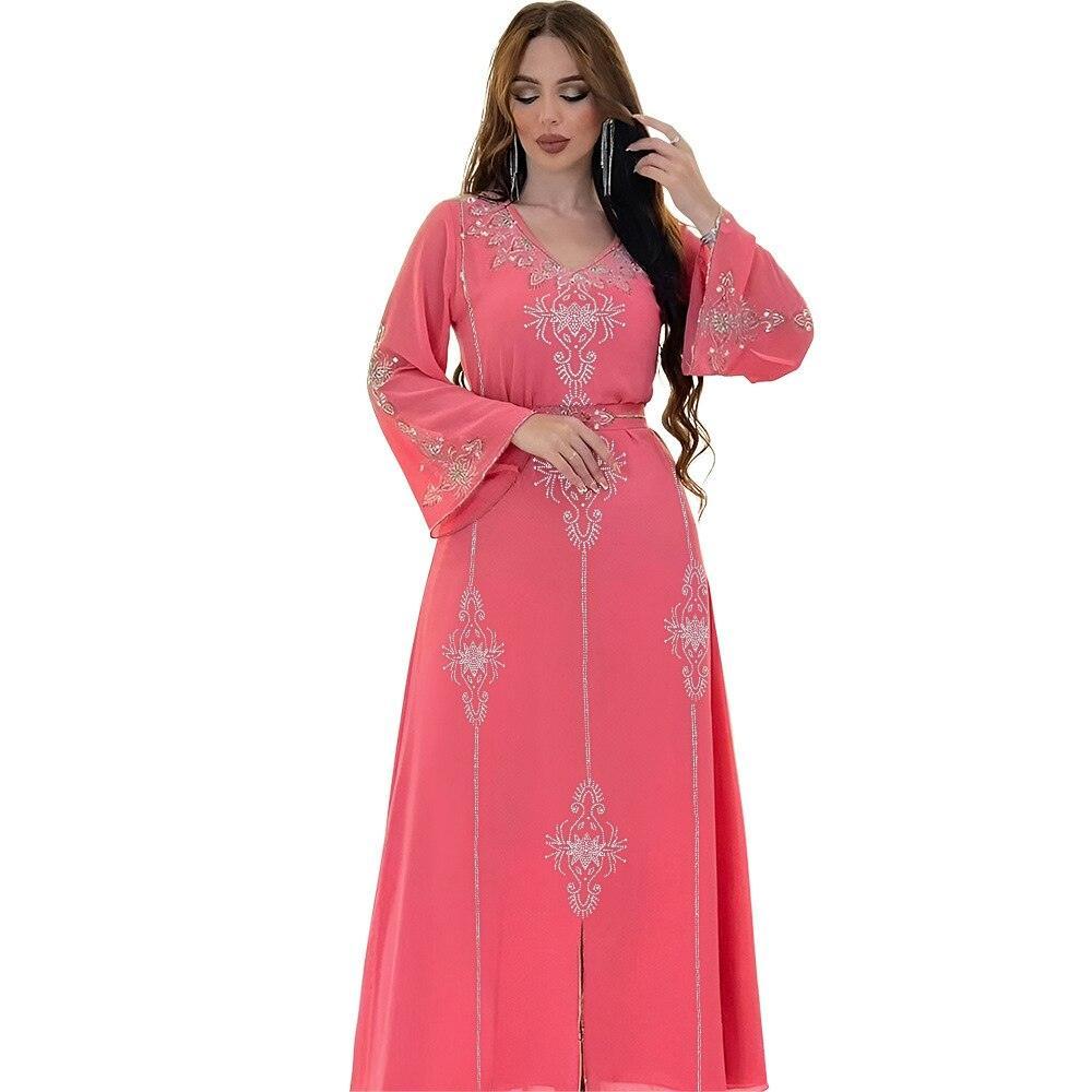 On sale - Arab Diamond Lace-up Modest Kaftan - 4 Colours -