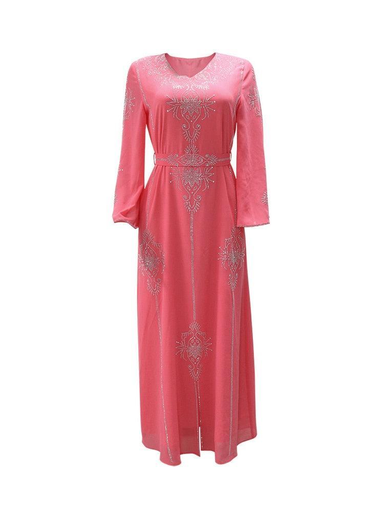 On sale - Arab Diamond Lace-up Modest Kaftan - 4 Colours -