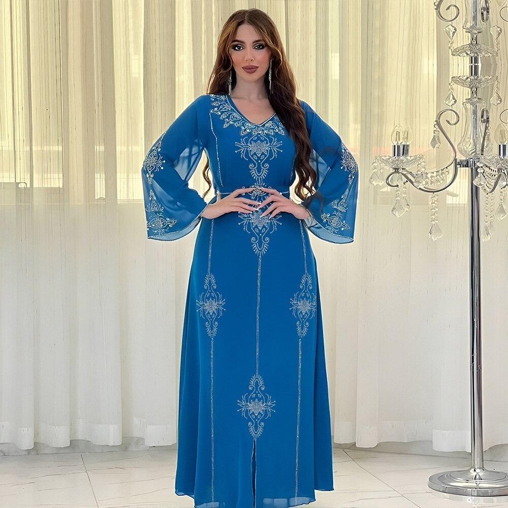On sale - Arab Diamond Lace-up Modest Kaftan - 4 Colours -