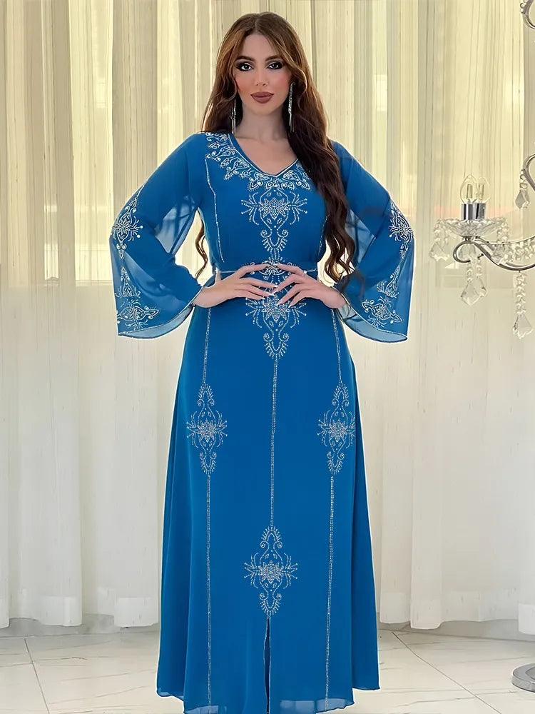 On sale - Arab Diamond Lace-up Modest Kaftan - 4 Colours -