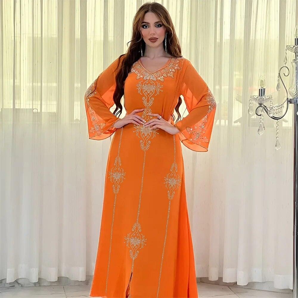 On sale - Arab Diamond Lace-up Modest Kaftan - 4 Colours -