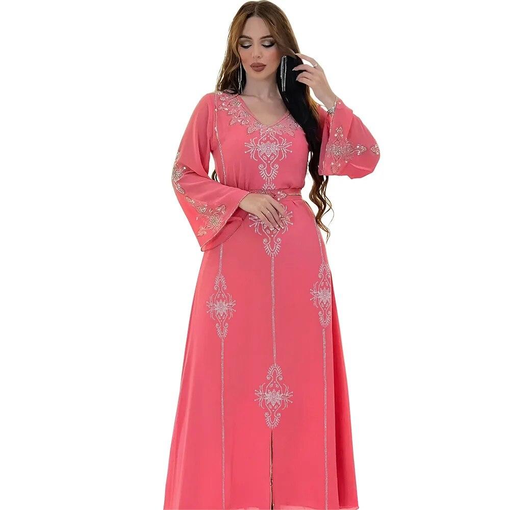 On sale - Arab Diamond Lace-up Modest Kaftan - 4 Colours -