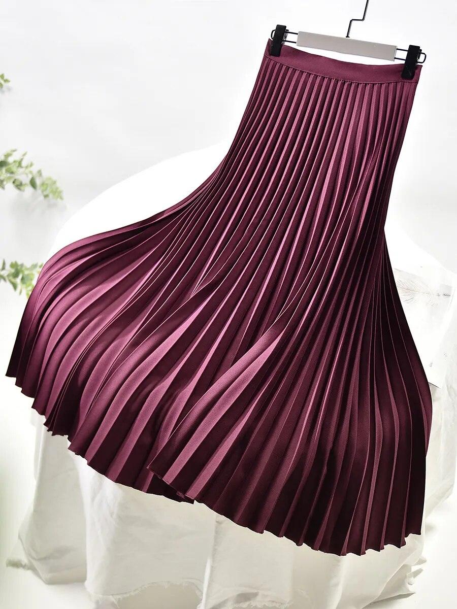 On sale - Autumn Elegant Pleated Skirt - 10 Colours - Free