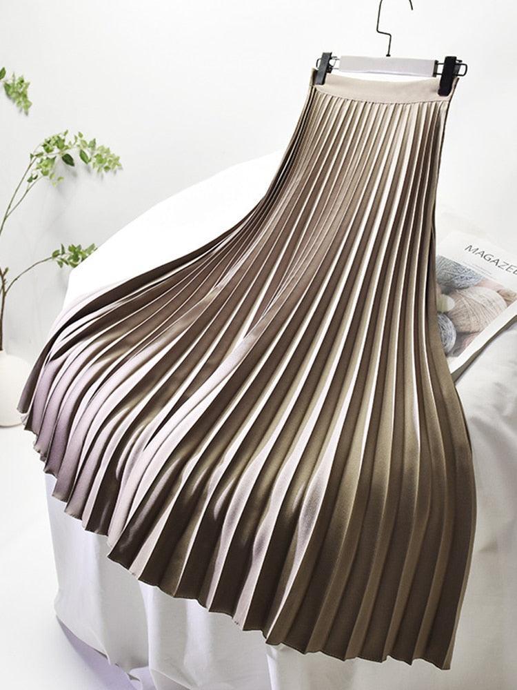 On sale - Autumn Elegant Pleated Skirt - 10 Colours - Free