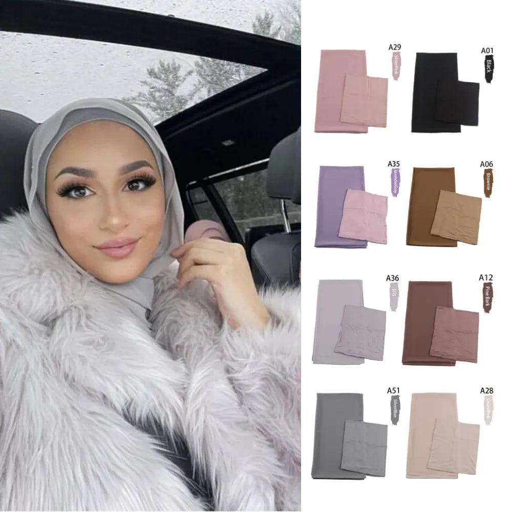 On sale - Chiffon HIjab + Undercap - 41 Colours - Free