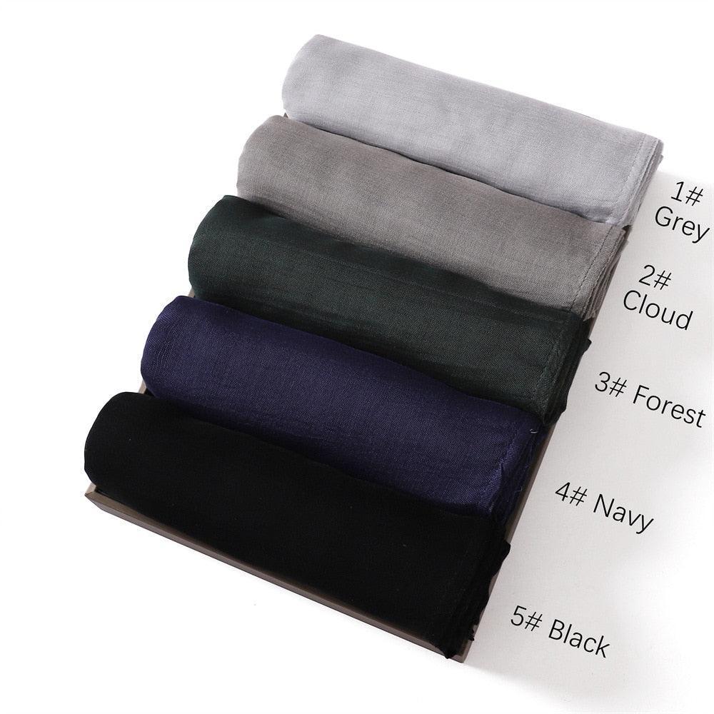 On sale - Double Stitches Edge Viscose Hijab - 16 Colours -