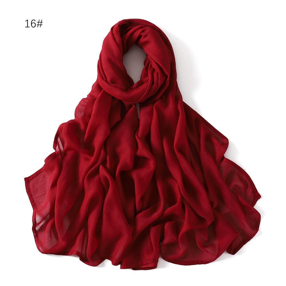 On sale - Double Stitches Edge Viscose Hijab - 16 Colours -