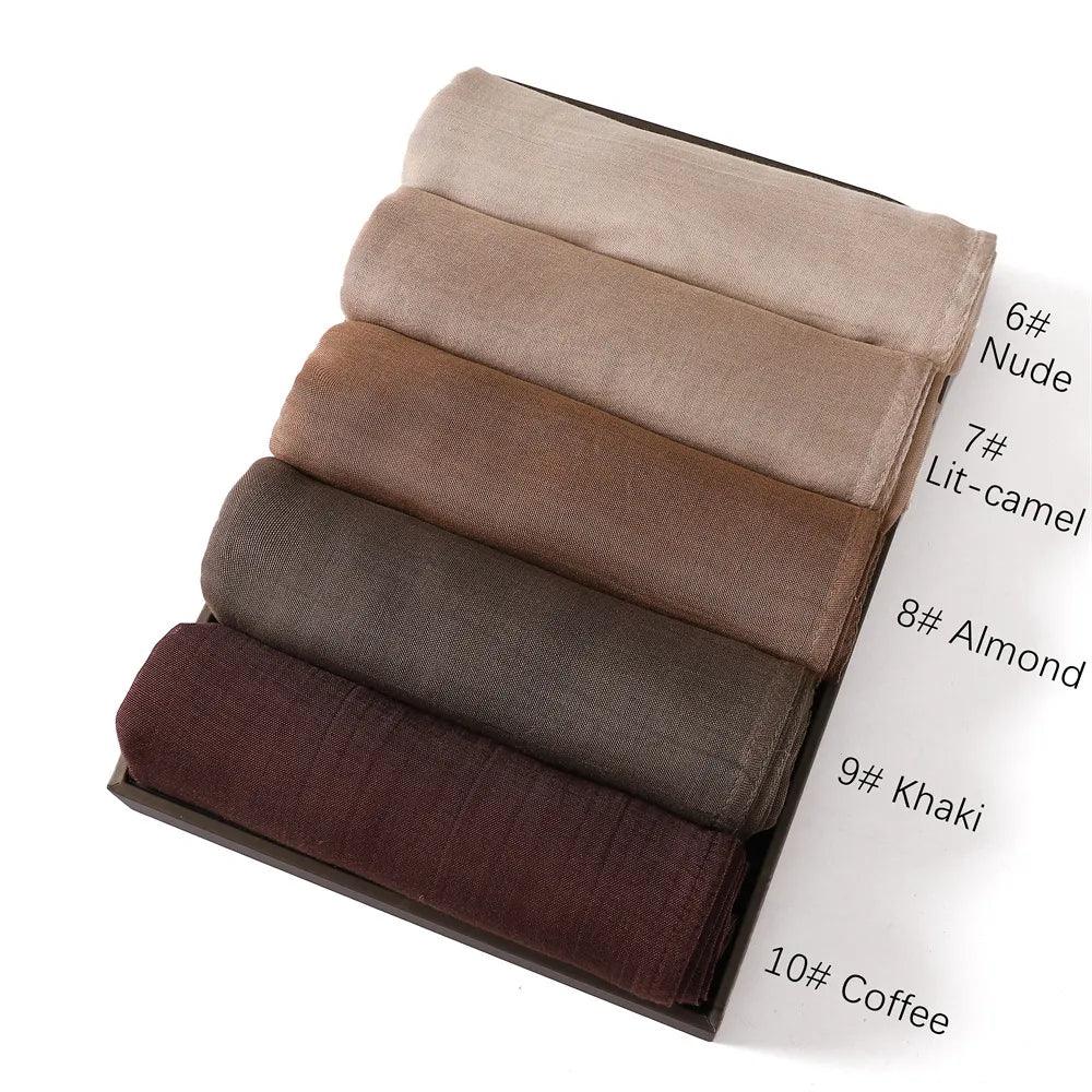 On sale - Double Stitches Edge Viscose Hijab - 16 Colours -