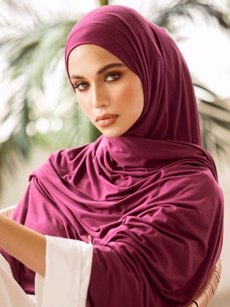 Elegant High Stretch Cotton Hijab - 20 Colours