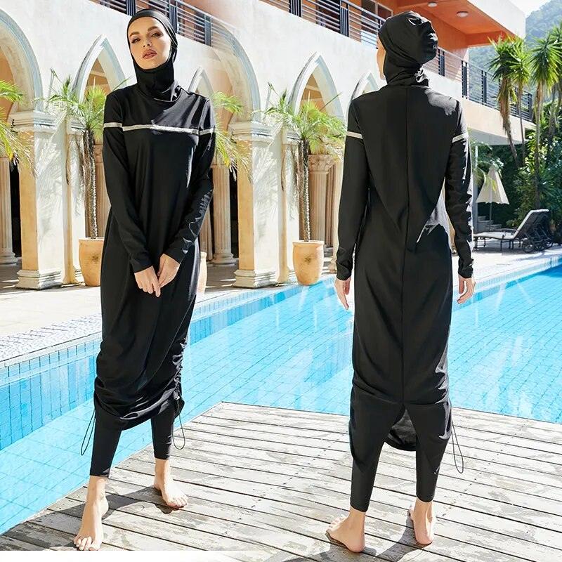 On sale - Full Coverage Modest Swimwear - 4 Colours - Free