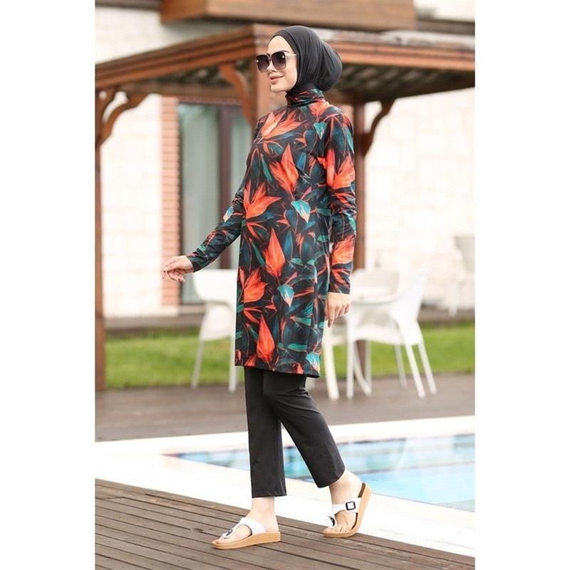 On sale - Modest Burkini Swimsuit - 3 Colours - Free