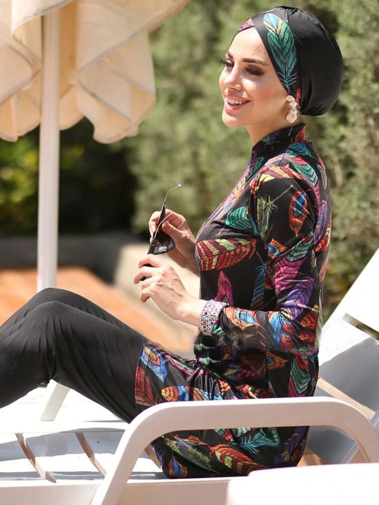 On sale - Modest Burkini Swimsuit - 3 Colours - Free