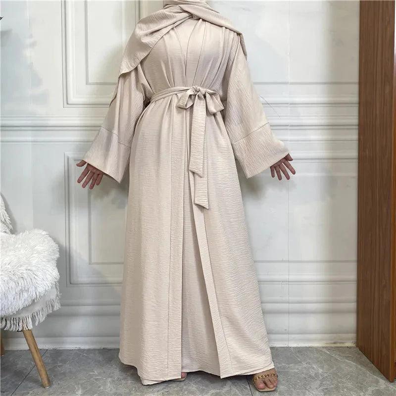 On sale - Open Abaya - 2 Piece Set - 16 Colours - Free