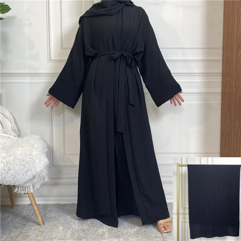 On sale - Open Abaya - 2 Piece Set - 16 Colours - Free