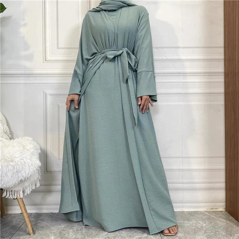 On sale - Open Abaya - 2 Piece Set - 16 Colours - Free