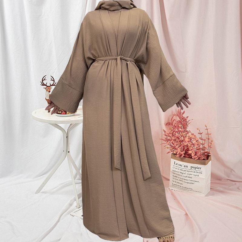 On sale - Open Abaya - 2 Piece Set - 16 Colours - Free