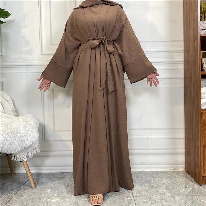 On sale - Open Abaya - 2 Piece Set - 16 Colours - Free