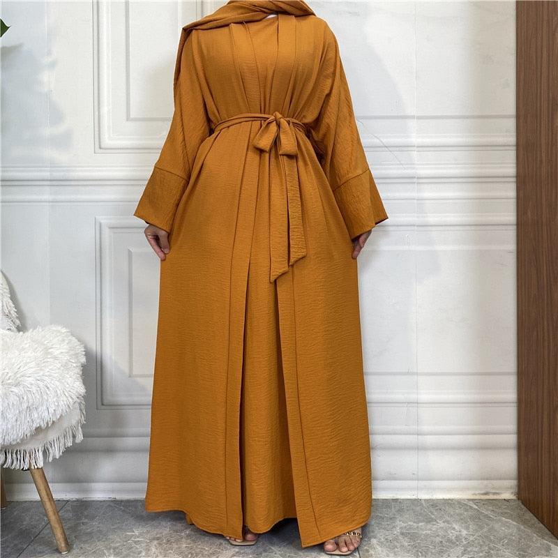 On sale - Open Abaya - 2 Piece Set - 16 Colours - Free