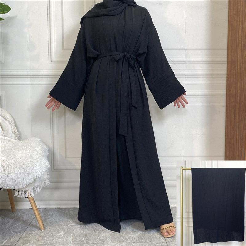 On sale - Open Abaya - 2 Piece Set - 16 Colours - Free