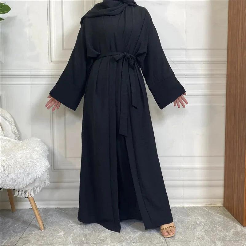 On sale - Open Abaya - 2 Piece Set - 16 Colours - Free