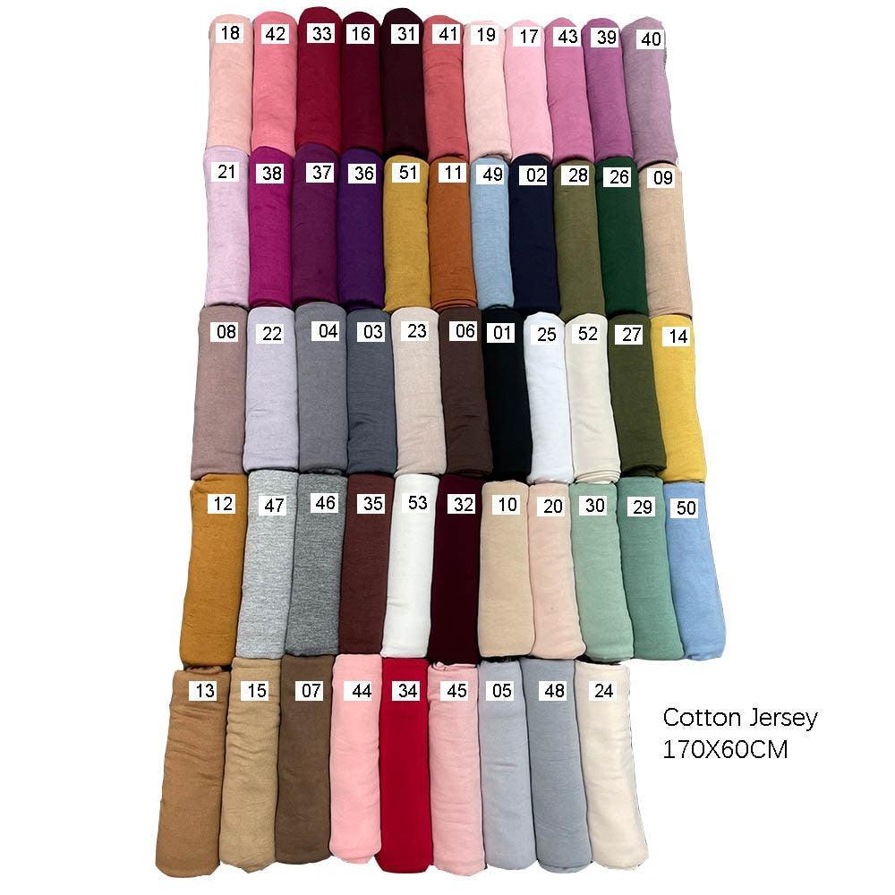 On sale - Strechy Jersey Hijab - 53 Colours - Free shipping