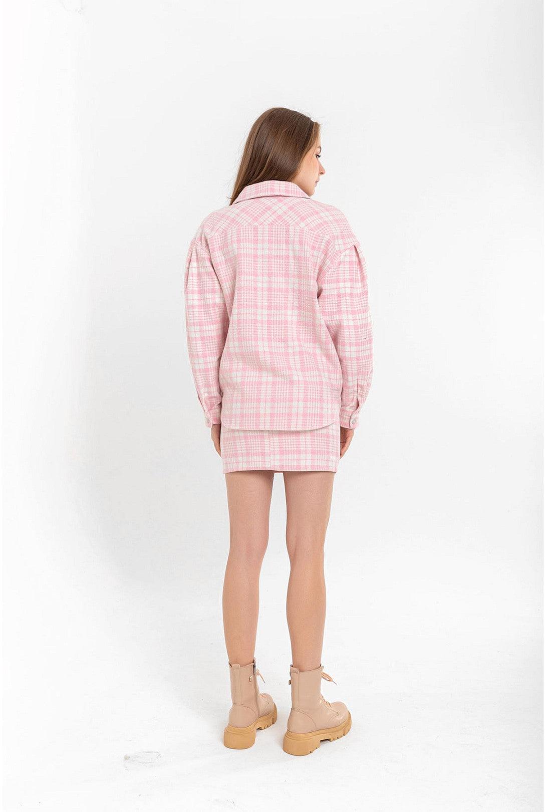 Lumberjack Striped Short Mini Skirt - Pink
