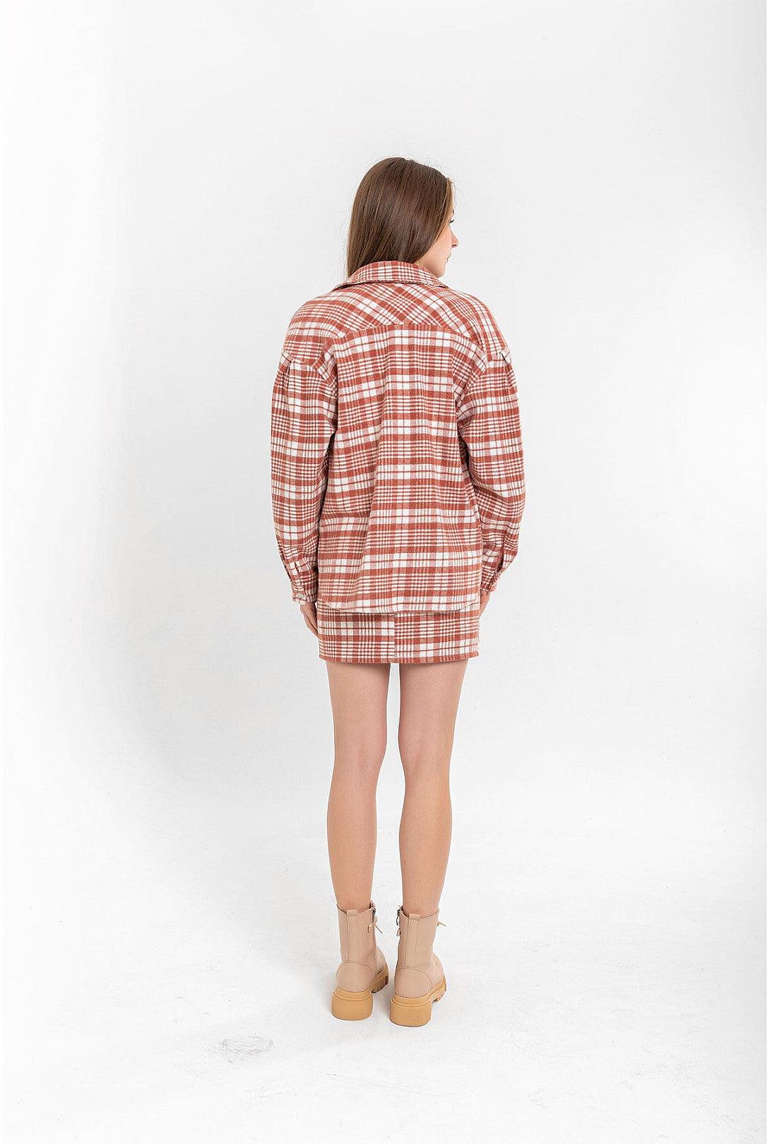 Lumberjack Tight Fit Mini Skirts for Women - Light Brown