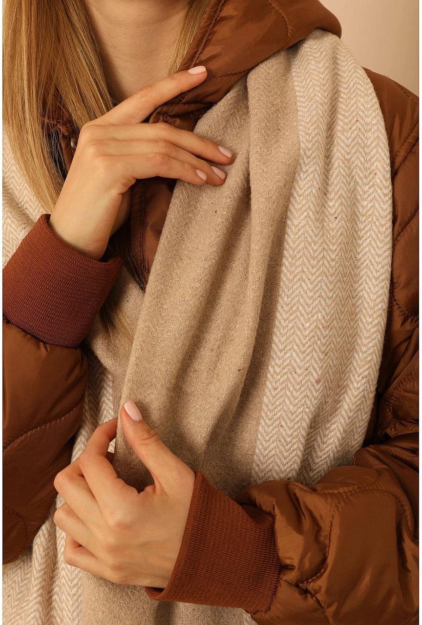 Beige Thick Shoulder Winter Shawl Scarf