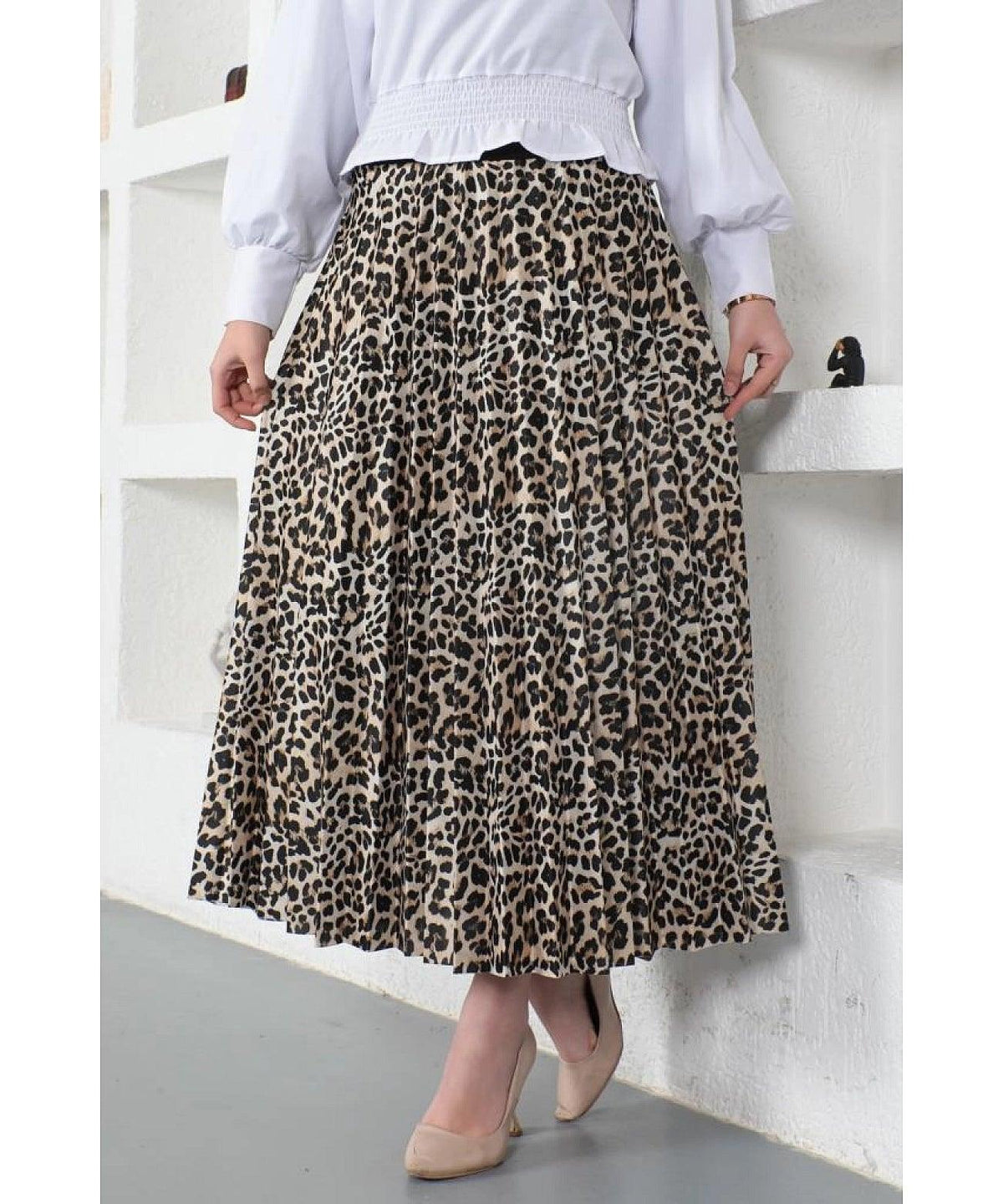 Leopard Patterned Womens Long Skirt - Maxi Skirt