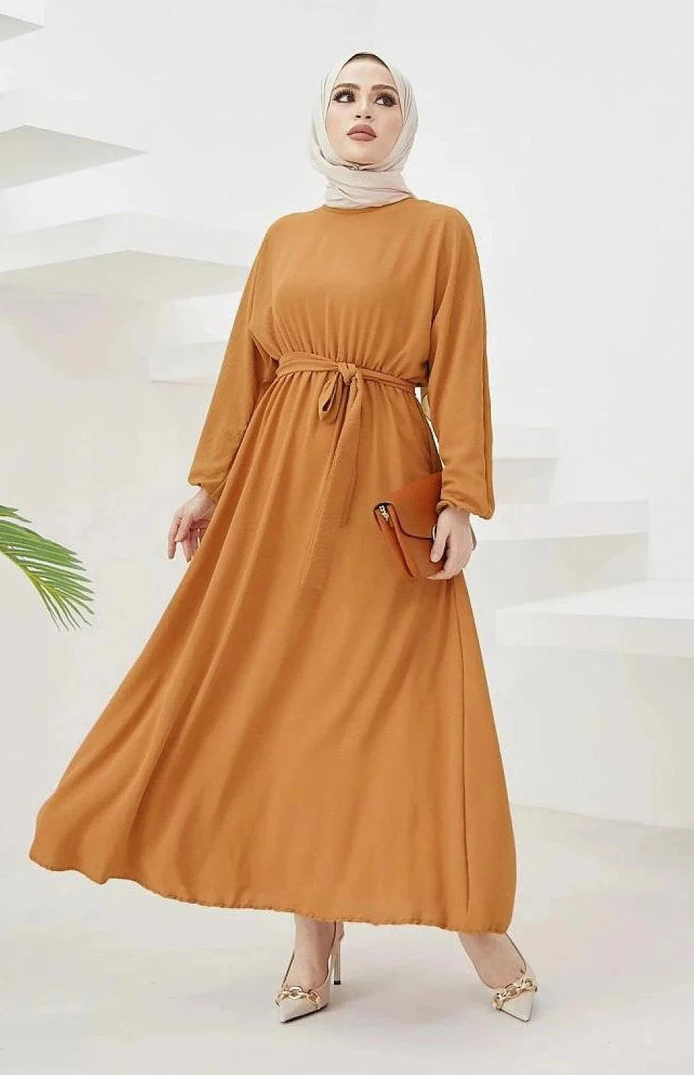 Modest Long Arab Abaya Dress - Amber