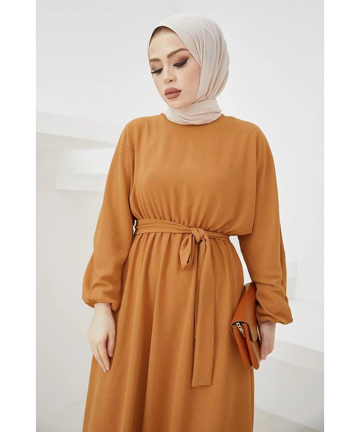 Modest Long Arab Abaya Dress - Amber