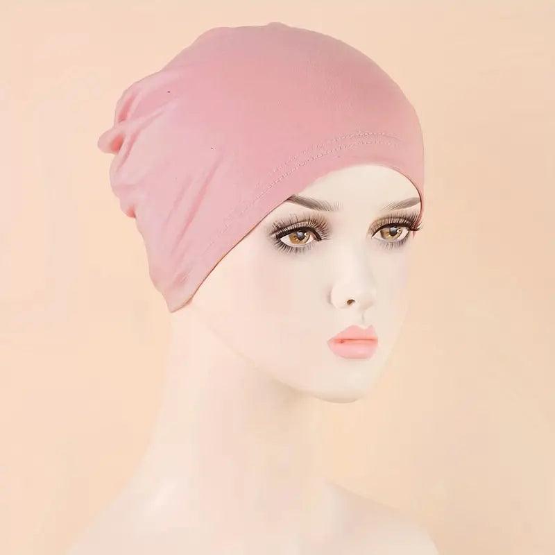 Elastic Turban Inner Cap- Pink