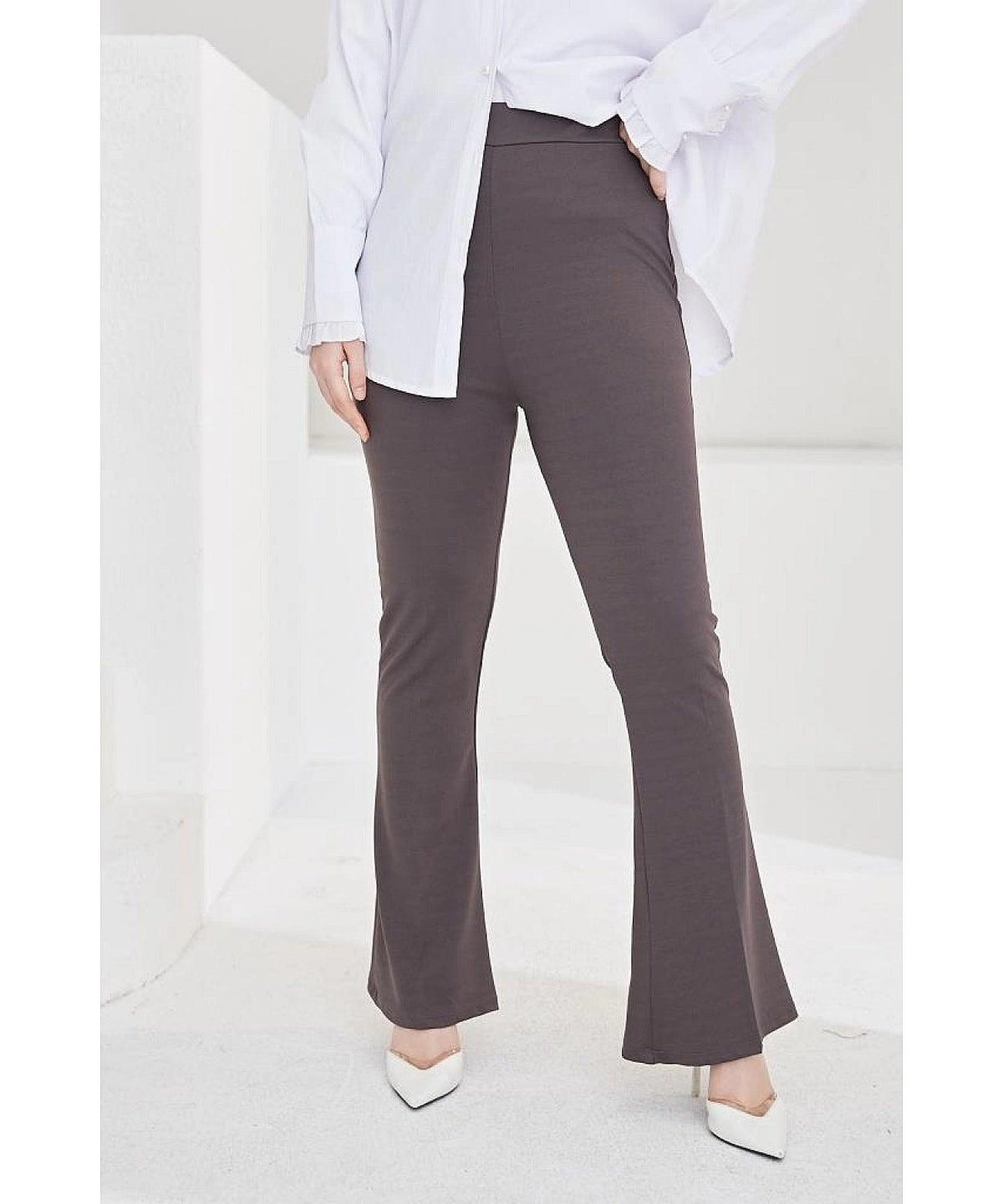 Flare Dress Pants for Women - Anthracite Grey