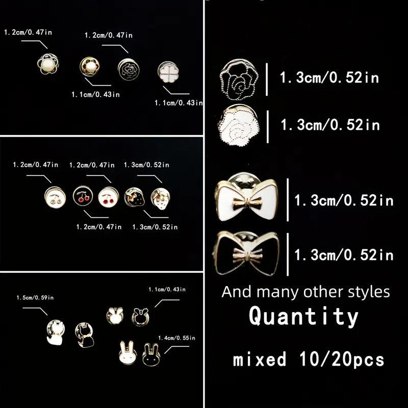 5/10 Pcs Button Brooches Clothing Pins Accessories