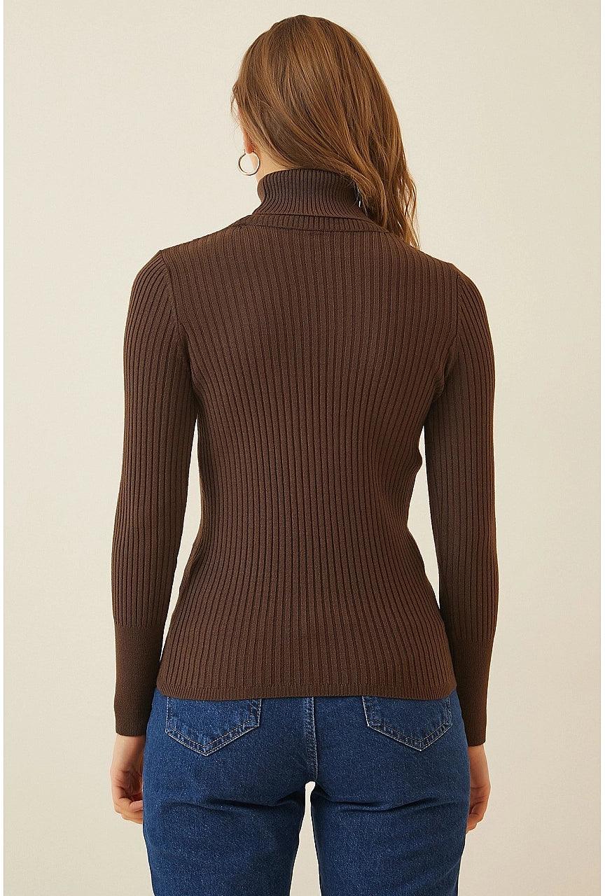 Knitted Turtleneck Long Sleeves Sweater Jumper for Women