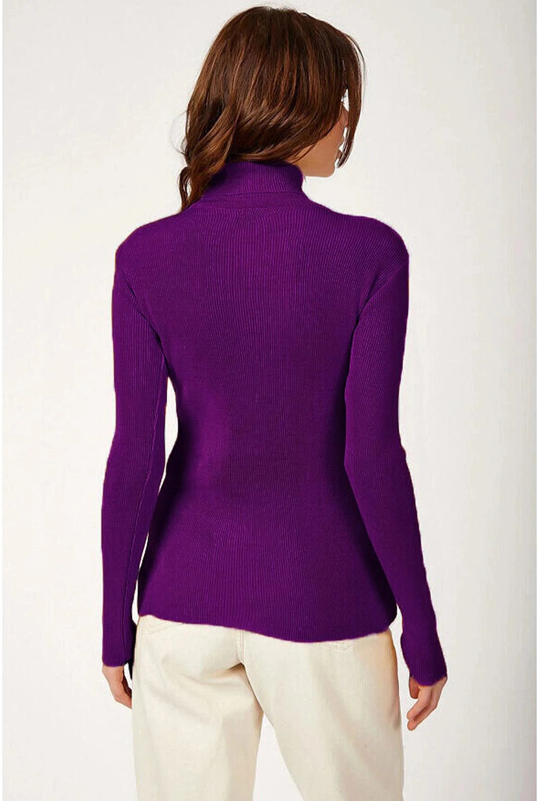 Knitted Turtleneck Long Sleeves Sweater Jumper for Women