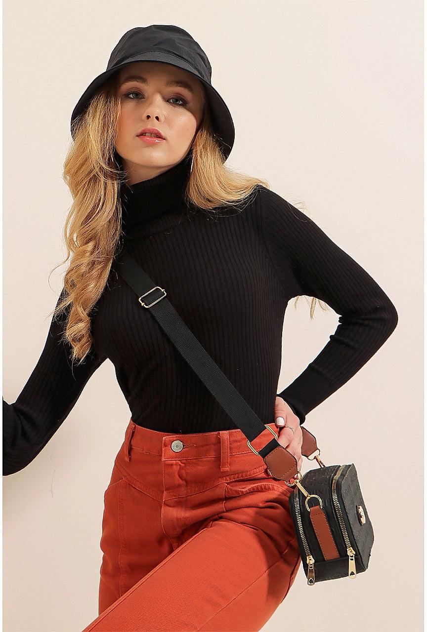 Knitted Turtleneck Long Sleeves Sweater Jumper for Women