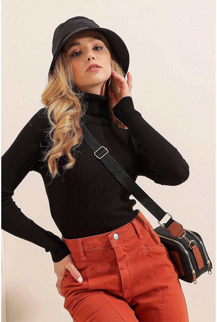 Knitted Turtleneck Long Sleeves Sweater Jumper for Women